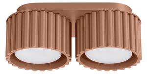 Stropné svietidlo Aura, 2x hnedé hliníkové tienidlo, (6 cm)