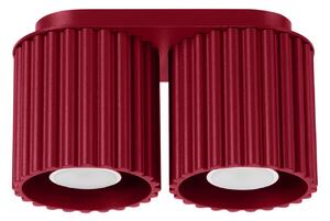 Stropné svietidlo Aura, 2x bordové hliníkové tienidlo, (10 cm)
