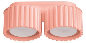 Stropné svietidlo Aura, 2x ružové hliníkové tienidlo, (6 cm)