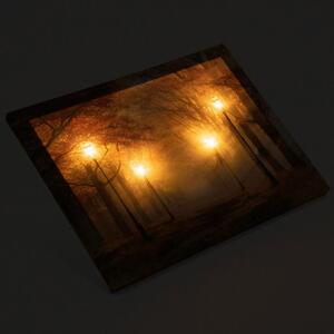 Nexos 86708 Nástenná maľba lesná cesta, 4 LED, 30 x 40 cm
