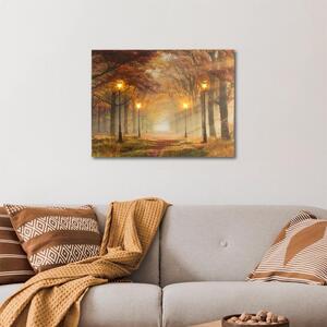 Nexos 86708 Nástenná maľba lesná cesta, 4 LED, 30 x 40 cm