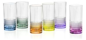 RCR BRILLANTE COLOUR LONG POHÁR NA VODU 370ML SADA 6 KS