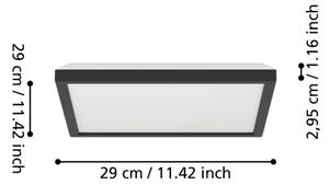 Eglo 901466-LED RGBW St. kúpeľ. svietidlo ROVITO-Z 13,4W/230V 29x29cm IP44 čierna