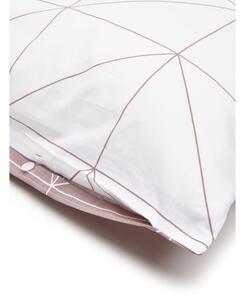 Bielo-ružové bavlnené obliečky na jednolôžko by46, 155 x 220 cm