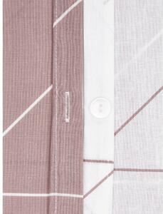 Ružovo-biele bavlnené obliečky na jednolôžko by46, 135 x 200 cm