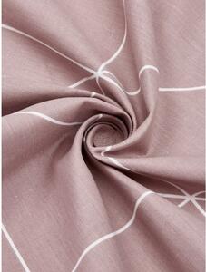 Bielo-ružové bavlnené obliečky na jednolôžko by46, 155 x 220 cm