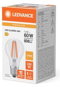 LED Žiarovka so senzorom súmraku CLASSIC FILAMENT A60 E27/7,3W/230V 2700K -Osram