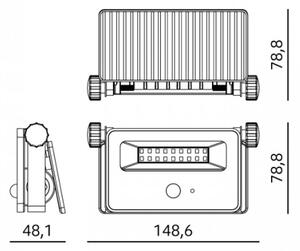 LED solárny reflektor so senzorom NCS G2 LED/10W/3,7V 3000/4000/6500K IP54 1800 mAh