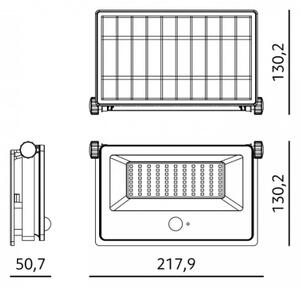 LED solárny reflektor so senzorom NCS G2 LED/30W/3,7V 3000/4000/6500K IP54 5200 mAh