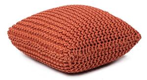 Tehlovo červený vankúšový puf Essentials Knit