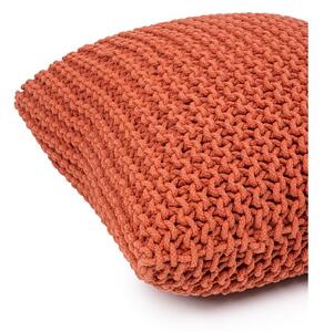 Tehlovo červený vankúšový puf Essentials Knit