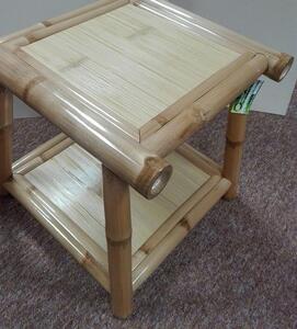 Drevený stolík z bambusu - farba béžová