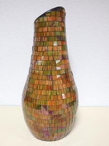 Váza GLANZ khaki, keramika, 47 cm, ručná práca