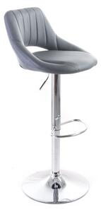 Barová stolička G21 Aletra Grey, koženková, prešívaná, šedá
