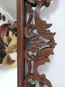 Zrkadlo SECRET hnedá, exotické drevo, ručná práca,, 80x60 cm
