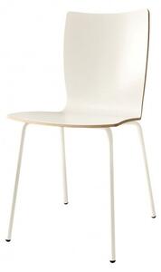 S20-1 stolička dizajnový sedák z ohýbaného dreva lakovaná podnož, now!by Hülsta - biela