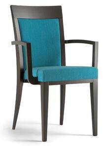 ATLANTA dizajnová stolička s podrúčkami SB masívne nožičky rôzne morenia látka koža