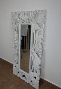 Zrkadlo SIRENE biele, 120x60 cm, exotické drevo, ručná práca