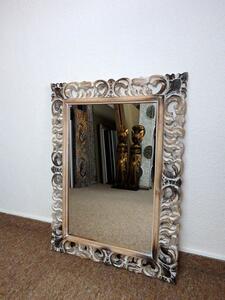 Zrkadlo LUGAR hnedá mix, 80x60 cm,exotické drevo, ručná práca