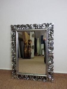 Zrkadlo LUGAR strieborné, exotické drevo, ručná práca,80x60 cm