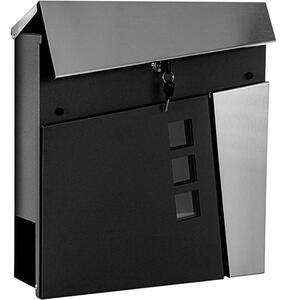 Poštová schránka Kolín, 370 x 370 x 110, čierna / nerez