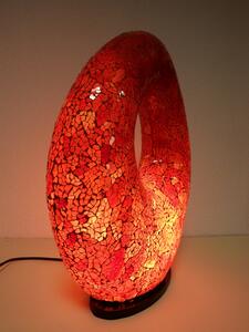 Stolná lampa červená, OVAL 50 cm, ručná práca
