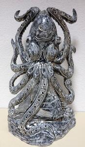Socha Chobotnica biela-čierna 50 cm