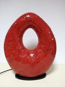 Stolná lampa ART červená, 49 cm, ručná práca