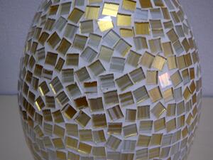 Stolná luxusná lampa ART bielo-zlatá, 35 cm, ručná práca