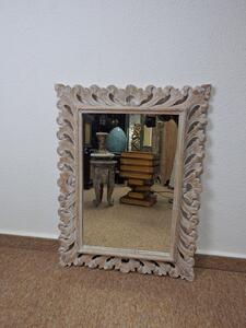 Zrkadlo PRINCESS, hnedá natural, exotické drevo, ručná práca, 80x60 cm