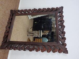 Zrkadlo PRINCESS, hnedá , exotické drevo, ručná práca , 80x60 cm