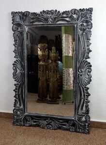 Zrkadlo MAGIC čierne, exotické drevo, ručná práca, 120x80 cm