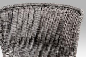 Jedálenská stolička umelý ratan šedý/ nohy čierny kov