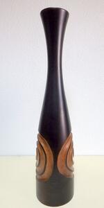 Váza čierna - mangové drevo,čierna, ručná práca, Thajsko