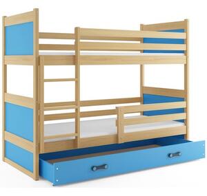 Detská poschodová posteľ RICO 200x90 cm Borovica Modrá