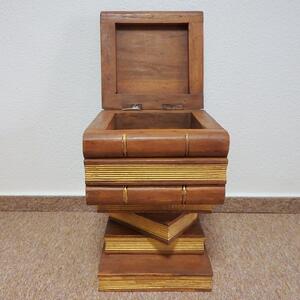 Odkladací stolík drevený "KNIHY" s tajným úložným priestorom