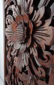 Dekorácia na stenu FLOWER hnedá, exotické drevo, ručná práca, 100 cm