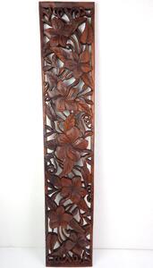 Dekorácia na stenu HYBISCUS hnedý , exotické drevo, ručná práca, 100 cm