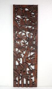 Dekorácia na stenu BAMBOO hnedý, exotické drevo, ručná práca 100 cm