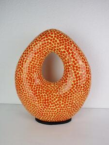 Stolná lampa OVAL oranžová, 50 cm, ručná práca