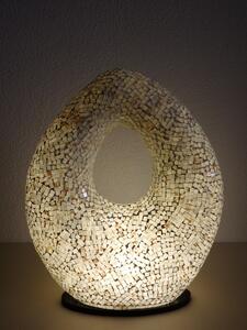 Stolná lampa biela , ART OVAL, 50 cm, ručná práca