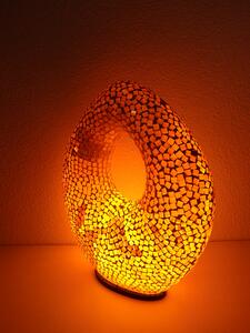 Stolná lampa OVAL oranžová, 50 cm, ručná práca