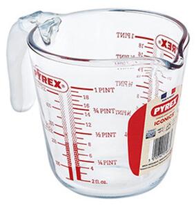 Sklenená odmerka s lievikom PYREX 500ml