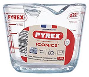 Sklenená odmerka s lievikom PYREX 250ml