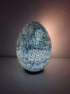 Stolná lampa ART EGG, belasá, 40 cm,ručná práca