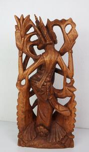 Soška SARASWATI hnedá, tropické drevo, ručná práca, 50 cm