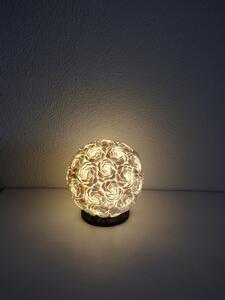 Stolná lampa biela, guľa z pravých mušlí, ručná práca