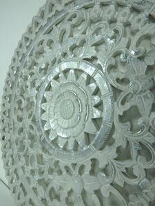Dekorácia na stenu MANDALA biela /strieborná, 60 cm