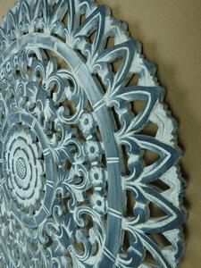 Dekorácia na stenu MANDALA modrá/biela, 60 cm