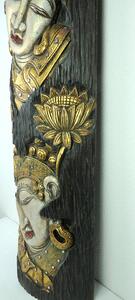 Socha BALI TANEČNICE, čierno-zlatá, 118 cm, exotické drevo, ručná práca